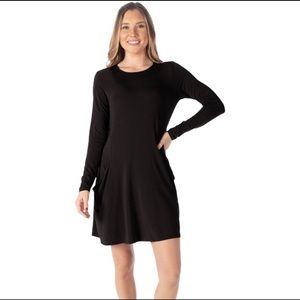 Betabrand Sweatshirt Dress Women's Size XS Black